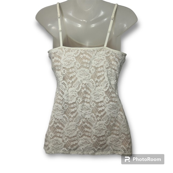 White Lace Express Bra Cami TankTop - Picture 2 of 3